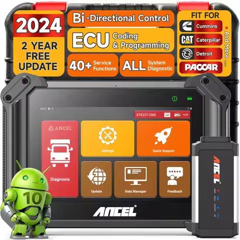 ANCEL V6 HD Diesel Heavy Duty Truck Diagnostic Scanner BI-Directional DPF Regen ECU Coding Programmi