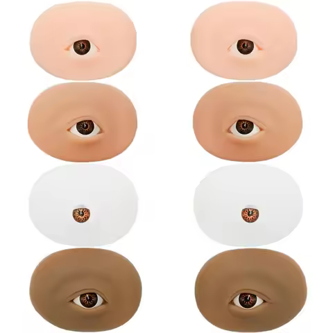 1Pair Solid 6D Soft Silicone Tattoo Practice Eyebrow Eyes Model Eyeline Training Fake Skin Module Ta