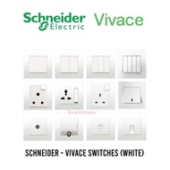 SCHNEIDER VIVACE SWITCH & SOCKET 1G 2G 3G 13A UNIVERSAL 20A 2 WAY SWITCH WHITE