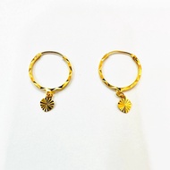 22k / 916 Gold Loop earring with a flat heart