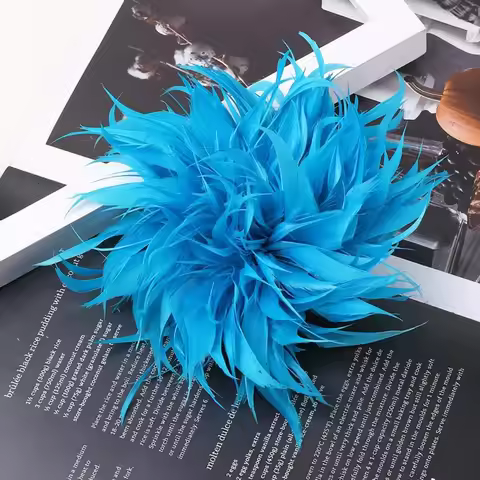 Vintage 18-20cm Large Feather Flower DIY Feather Feather Brooch Accessories Handmade Feather Corsage
