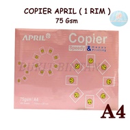 April 75 Gsm Copier HVS Paper, A4 Size, 1 Ream 500 Sheets/