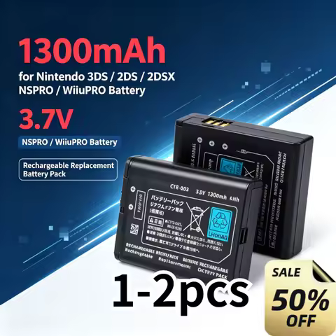 New Upgrade Lithium Rechargeable Battery Pack 1300mAh 3.7V for Nintendo 3DS 2DS 2DSX NSPRO WiiuPRO B