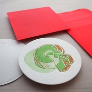 班蘭蛋糕 - 美食系列活版印刷卡