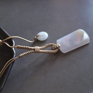 天然緬甸翡翠 | 半紫半黃無事牌吊墜 | 玉器