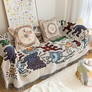 sofa cover sarung sofa Graffiti Sofa Towel Sofa Cover ins Anti-dust Cover Cover Towel Single Sofa Co