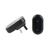 黑色（英規 1個門鈴+1個門鈴開關）戶外防水自發電無線門鈴 電子家用門鈴 防水無線門鈴