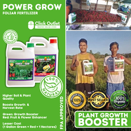 Power Grow Organic Foliar Fertilizer Complete Plant Food with Full Organic Supplement for Healthy Plant Growth Development Production Nitrogen Phosphorus Potassium Micronutrients Humic Acid Liquid Seaweed Growth Booster Fruit and Flower Enhancer Root Grow