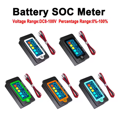 PZEM-009 Waterproof Battery Capacity Indicator DC Voltmeter 8-100V Lead Acid Lithium Iron Battery Te