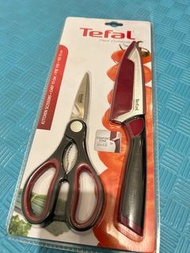 New Tefal 法國特福不鏽鋼系列刀具剪刀2件組（紅） 剪刀、主廚刀