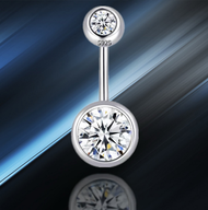 S925 แหวนเงินปุ่มท้อง เซ็กซี่ บาร์บางสะดือเจาะภูมิแพ้ฟรี < Ne1> เครื่องประดับแฟชั่นสําหรับผู้หญิงสดอ