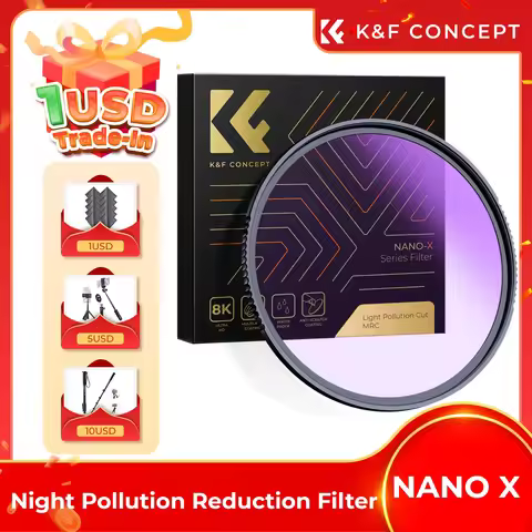K&F Concept 52mm-82mm Clear-Natural Night Filter Light Pollution Reduction Filters for Night Sky Sta