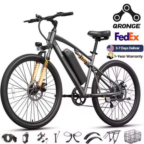 QRONGE Zephyr Electric Bike for Adults 1000W Peak Motor 486Wh Battery Mountain Electric Bicycle 26''
