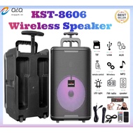 KINGSTER KST-8806 8.5 Inches Portable Karaoke Wireless Bluetooth Speaker with Wired Free Microphone