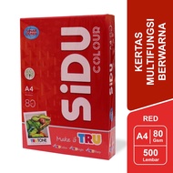 MERAH Sidu Photocopy Paper Red/Red 80 GSM A4 1 Ream - SDU CLR 80 A4 250