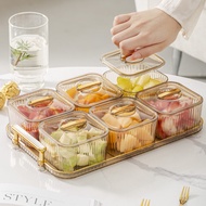 Inaso Toples Set Penyimpanan Makanan Saji Dengan Nampan Kotak Cemilan Toples Snack Tray Kue Storage 