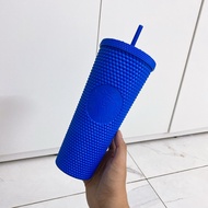 [STARBUCKS CN] - MATTE CYAN BLUE STUDDED COLD CUP 24oz