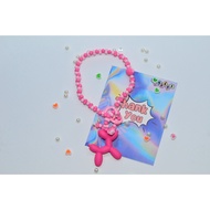 GANTUNGAN HP Kuaisu Official Store Beads Strap for Mobile Phones with Cute Rose Pinnata motif / Cell