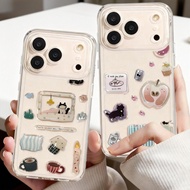 Nov-Cute Tv Cat Couple Case Complete Cover Lens iPhon 18/17PROMAX 17AIR Iphone 13PRO 16PRO 15 14PLUS