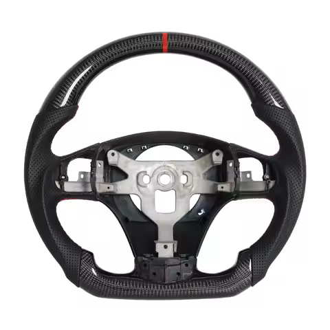 Real Carbon Fiber Steering Wheel Red Stitch For Chevrolet Corvette C6 Z06 ZR1 2012-2013 Perforated L