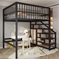 Iron loft bed with elevated frame Elevated bed/single bed frame/queen size bed frame/loft bed frame阁