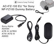 NP-FZ100 Dummy Battery For Sony camera - AC EU Cable- AC Compact Power Adapter/ Dummy Battery for So