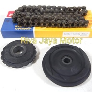 Chain Keteng Kamprat Set Grand Legenda Supra X Win Prima Star 84L Original Aspira Astra Otoparts