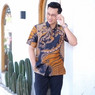 Batik Men PREMIUM Short Sleeve S M L XL XXL Uniform BATIK Men MODERN BATIK BATIK Men PASTEL SOFT Latest BATIK BAGUS BATIK Men Sogan