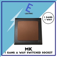 MK 1 Gang 1 Way Switched Socket 250VAC - Black & Copper Colour