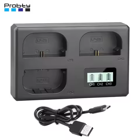 LP-E6 LP-E6N LPE6NH Triple Slot Battery Charger For Canon EOS 5D Mark II Mark III Mark IV 5D SR 60D 