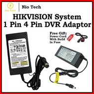 NioTech HIKVISION DVR Adaptor Power Adapter 12V5A | 12V3A 1Pin | 4pin for CCTV Security Recorder Sys
