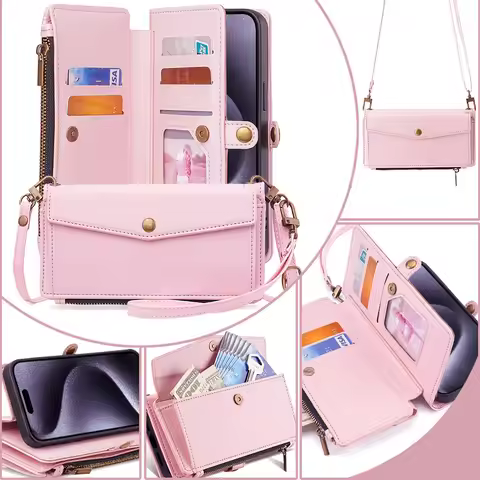 Luxury Leather Handbag Case for Infinix Note 40 Pro 30 Vip 12 2023 11 7 lite Crossbody Lanyard Walle