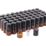 40pcs 1ml2ml3ml5ml Thin Roll-On Bottle Brown Massage Bottle Essential Oil Sharing Bottle Sample Bott