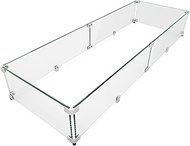 GASPRO 45 x 15.5 Inch Glass Wind Guard for Rectangular Fire Pit Table, Thick and Sturdy Tempered Gla