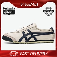 ONITSUKA TIGER MEXICO 66™ (ขาวเย็น/สีกรมท่า) รองเท้าผ้าใบหนังย้อนยุคคลาสสิกสำหรับผู้ชายและผู้หญิงและ