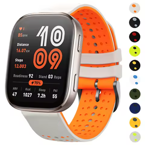 22mm Silicone Watch Strap For Huami AMAZFIT BIP 6 46mm BIP 5 Sports Bands Amazfit BALANCE 2/CHEETAH 