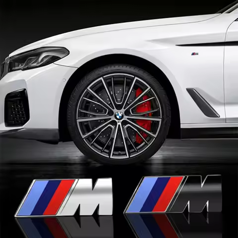 2PCS For BMW Side LOGO M LOGO Fender Emblem Badge 1 3 5 7 Series X1 X3 X5 X6m M Sports Sticker Car A