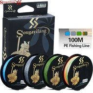 Sougayilang 100M PE Braided Fishing Line 4 Stands 12LB-40LB Fishing