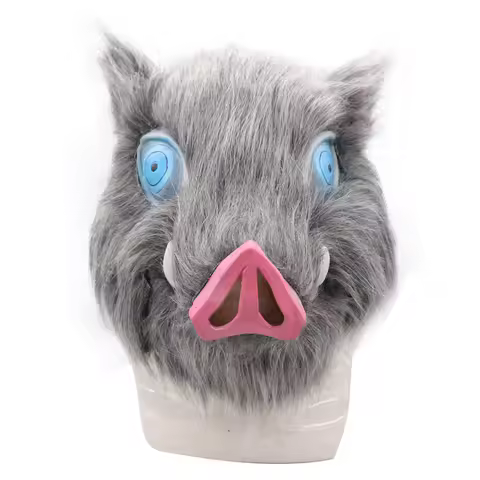 Hashibira Inosuke Mask Full Head Plush Mask Halloween Party Masquerade Costume Prop Cosplay Accessor