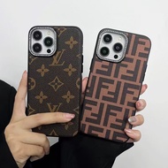 Fashion Leather Macroporous Mobile Phone Case Is Used for The Anti-fall Back Cover of IPhone 11 12 13 14 15 Pro MAX.