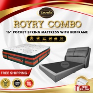 LUCREZIA ROYRY EXCLUSIVE COMBO:16" POCKET SPRING MATTRESS & PREMIUM DIVAN BED FRAME ( QUEEN / KING )
