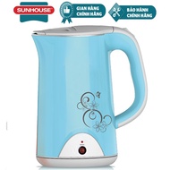 [Mã ELMALLCOIN hoàn 5% xu đơn 500K] Ấm siêu tốc Inox 2 lớp Sunhouse SHD1388 xanh nhạt