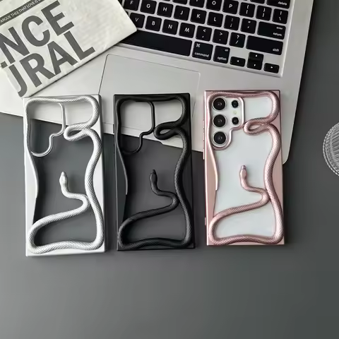 New 3D snake pattern Case For Samsung Galaxy S25 S24 S22 S23 Ultra Plus Fashion Hollow Slim Shockpro