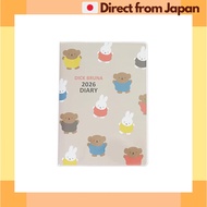 Miffy Planner 2026 A6 Weekly Pocket Gray Square Cute Stationery 2025 Dec Start [Japan Shipped]
