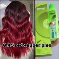 bundle 0.45 red bremod performance hair color set with hydrox 6%9%12% and super plex 10ml