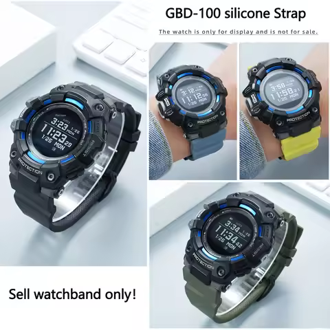 GBD-100 soft waterproof silicone watchband For Casio GBD-100 series outdoor sports wristband modifie