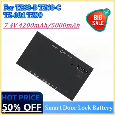 New 7.4V 4200mAh/5000mAh Smart Door Lock High Quality Battery For TZ-081 TZ68-B TZ68-C TZ99 Recharge