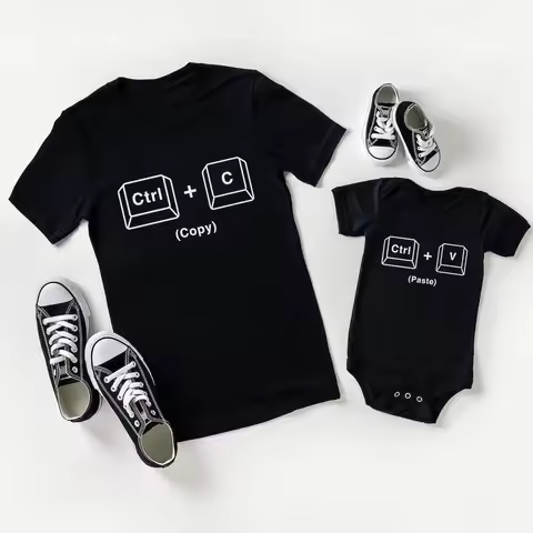 Copy Paste Shirt Father and Baby Matching Shirts Ctrl C Ctrl V Print Daddy Daughter Shirts New Fathe