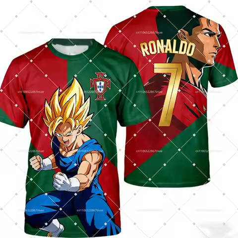 2026 New Arrival One Piece Luffy Special Edition#Ronaldo No. 7Jersey T-Shirt Portugal Men's/Kids Foo