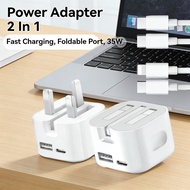 Charger 35W USB Type-C Fast Adapter 2 In 1 Fast Charging Power Port Type-C A +